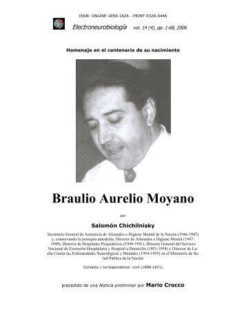 Braulio Aurelio Moyano - Electroneurobiología