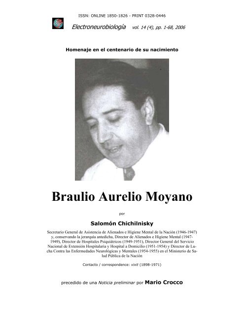 Braulio Aurelio Moyano - Electroneurobiología