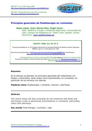 Principios generales de fluidoterapia en rumiantes - Veterinaria.org