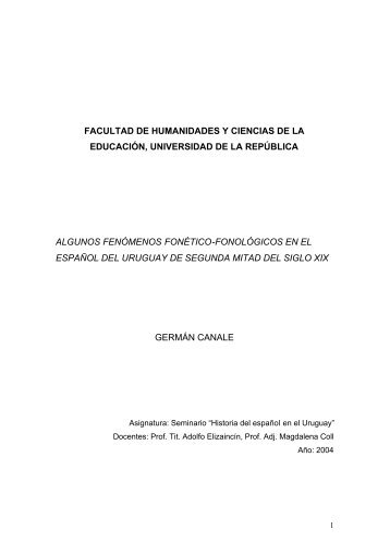 Leer aquí: Canale - historia de las lenguas en Uruguay