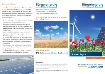 Flyer der Bürgerenergie Pleichach-Kürnach eG - Raiffeisenbank ...