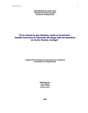 “Si no unimos lo que tenemos, nadie va ha hacerlo... Gestión local ...