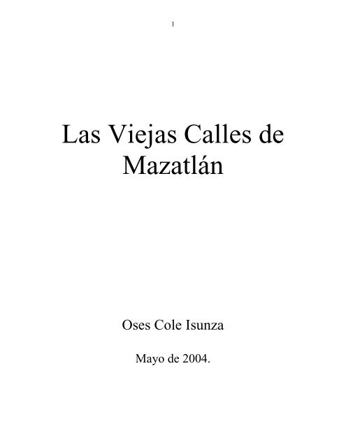 Las Viejas Calles de Mazatlán