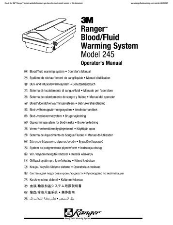3 Ranger™ Blood/Fluid Warming System Model 245 - Arizant.com