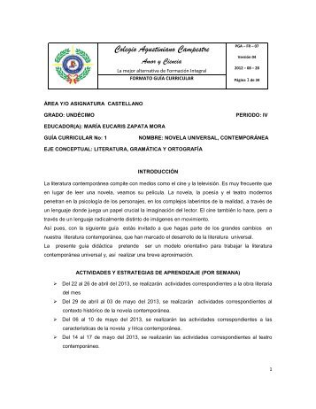 Guía Curricular No. 1 Castellano IV Periodo 11º - Eucaris Zapata.pdf