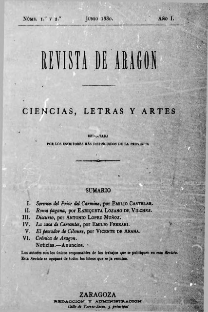 Revista de Aragón, año III, 2.ª época, números 1-4 - Institución ...