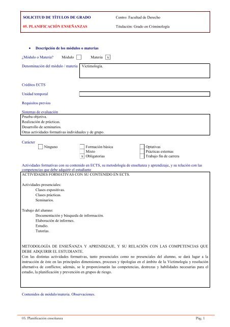 Ficha Victimología (pdf) - Facultad de Derecho