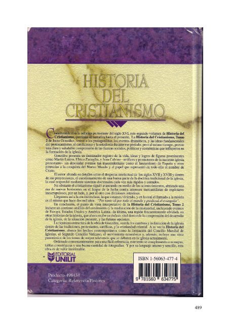 Historia del Cristianismo II - iglesia evangélica el olivo