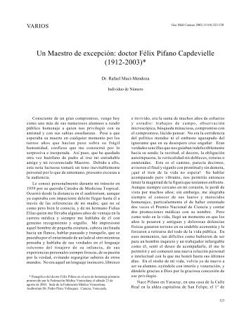 Un Maestro de excepción: doctor Félix Pifano Capdevielle (1912 ...