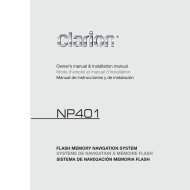 Owner's manual & Installation manual Mode d'emploi et ... - Clarion