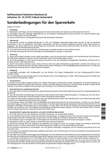 Sonderbedingungen für den Sparverkehr - Raiffeisenbank ...