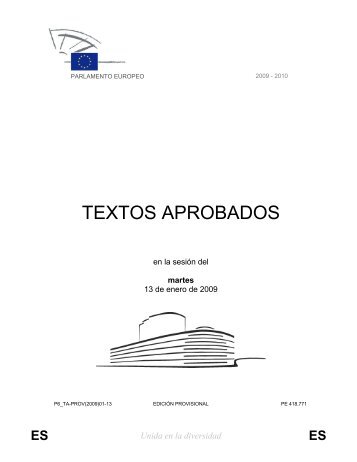 TEXTOS APROBADOS - Europa