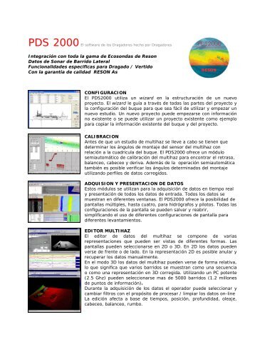 Integración con toda la gama de Ecosondas de ... - Hydroacoustics