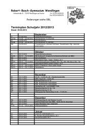 Terminplan Schuljahr 2012/2013 - RBG Wendlingen