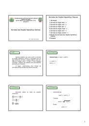 Aula 34 - Derivadas das Funções Hiperbólicas Inversas - Unemat