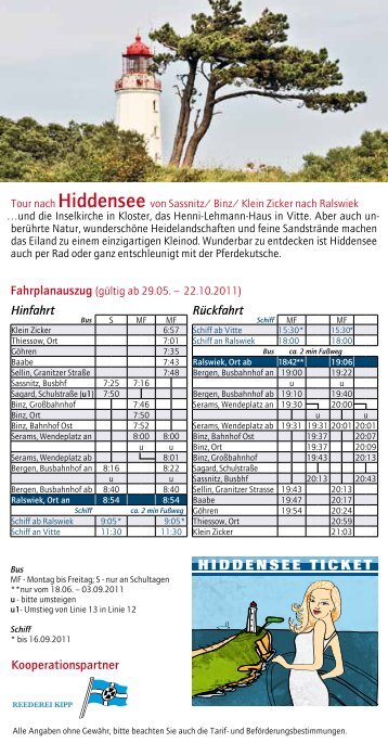 Hiddensee TickeT - Reederei Kipp