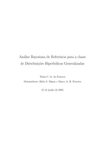 Análise Bayesiana de Referência para a classe de Distribuiç˜oes ...