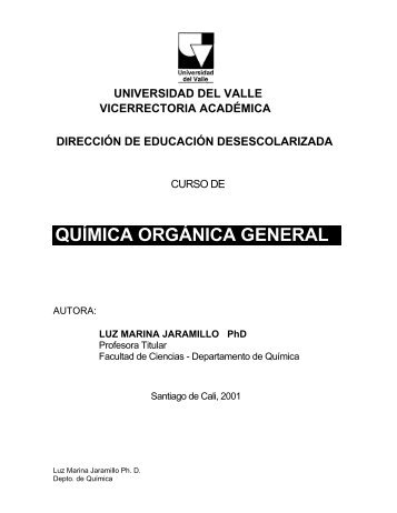 QUÍMICA ORGÁNICA GENERAL - Universidad del Valle