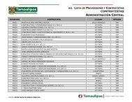 CONTRATISTAS - Información Pública del Estado de Tamaulipas