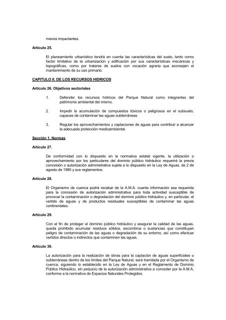 Plan de Ordenación de los Recursos Naturales y el Plan Rector de ...