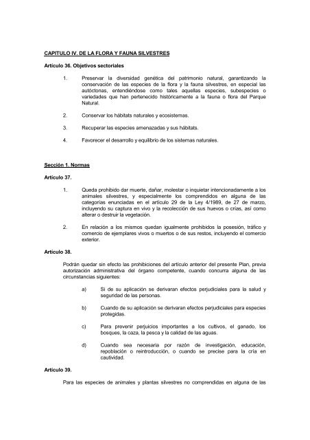 Plan de Ordenación de los Recursos Naturales y el Plan Rector de ...