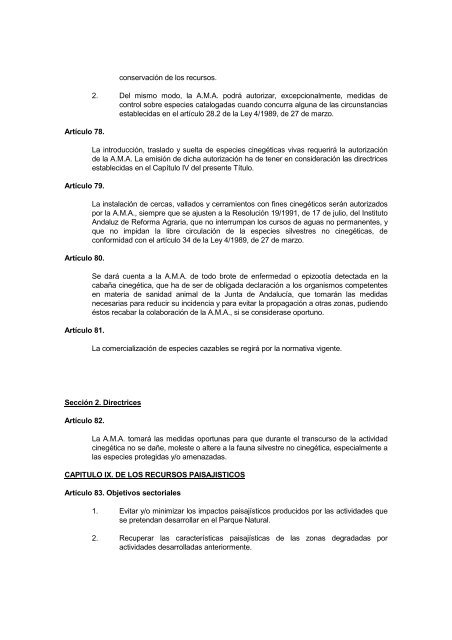 Plan de Ordenación de los Recursos Naturales y el Plan Rector de ...