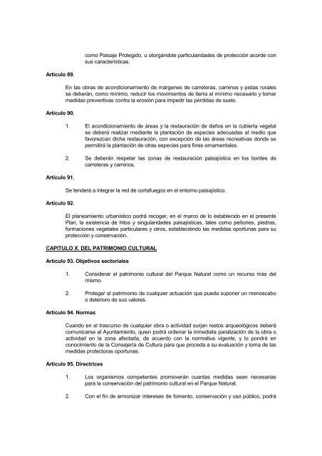 Plan de Ordenación de los Recursos Naturales y el Plan Rector de ...