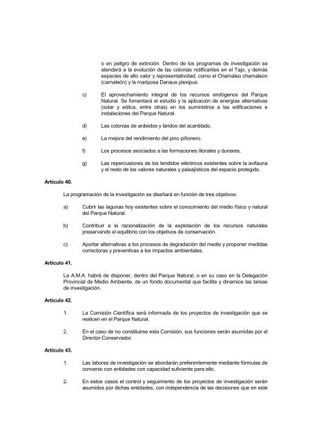 Plan de Ordenación de los Recursos Naturales y el Plan Rector de ...