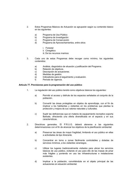 Plan de Ordenación de los Recursos Naturales y el Plan Rector de ...