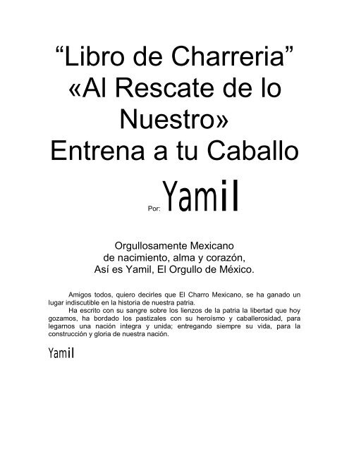 Libro de Charreria - Yamil, El Orgullo de México