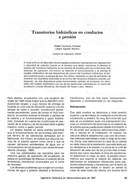 Transitorios hidráulicos en conductos a presión - HidrojING