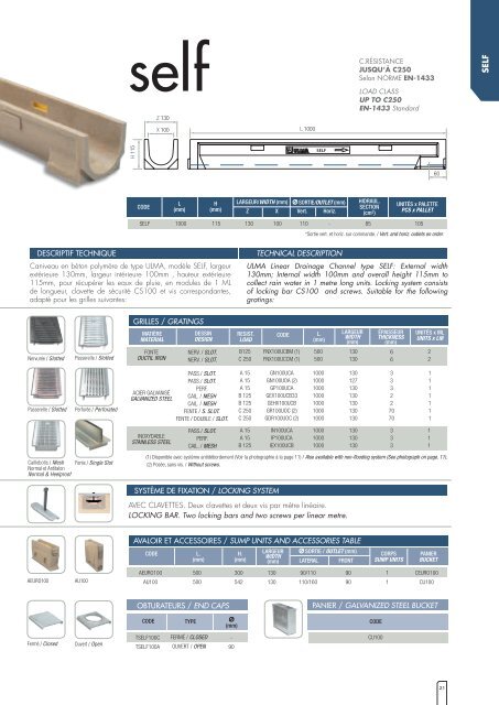 éléments préfabriqués pour drainage systems for linear ... - Ulma