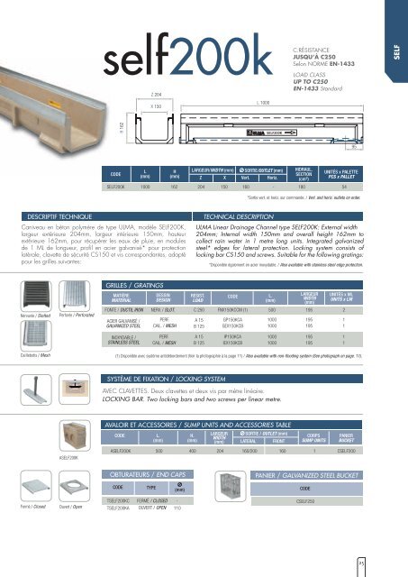 éléments préfabriqués pour drainage systems for linear ... - Ulma