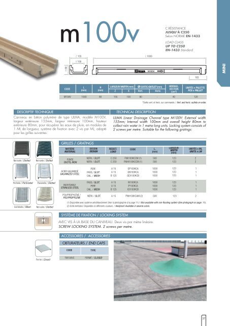 éléments préfabriqués pour drainage systems for linear ... - Ulma