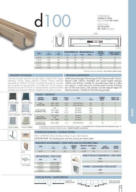 éléments préfabriqués pour drainage systems for linear ... - Ulma