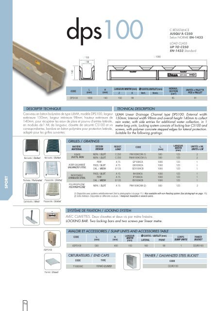 éléments préfabriqués pour drainage systems for linear ... - Ulma