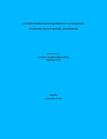 ESTUDIO HIDROLÓGICO QUEBRADA “LA MÁQUINA” MUNICIPIO ...