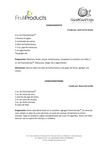 Recetario de bebidas pdf
