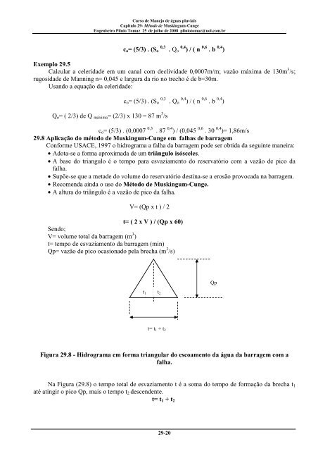 Capitulo 29- Metodo de Muskingum-Cunge - Plinio Tomaz