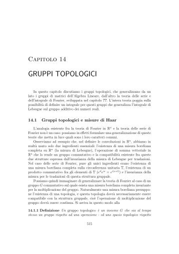 Introduzione ai gruppi topologici e all'Analisi Armonica