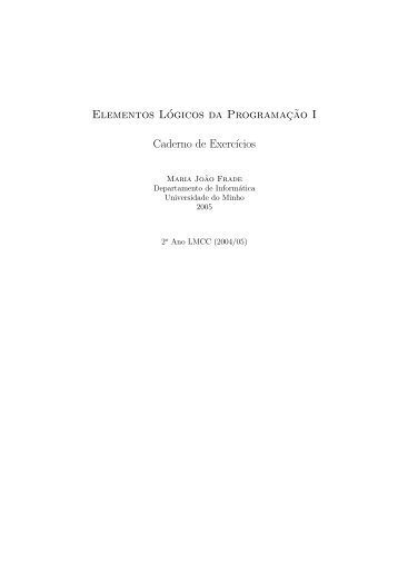 Elementos Lógicos da Programação I - Caderno de Exercícios