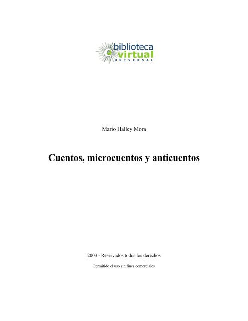 Cuentos, microcuentos y anticuentos - Biblioteca Virtual Universal