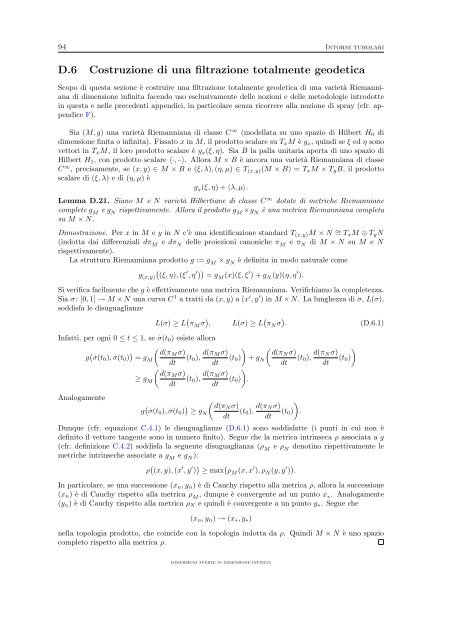 Immersioni aperte in dimensione infinita - Dipartimento di Matematica