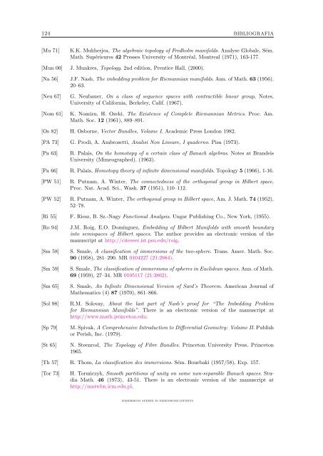 Immersioni aperte in dimensione infinita - Dipartimento di Matematica