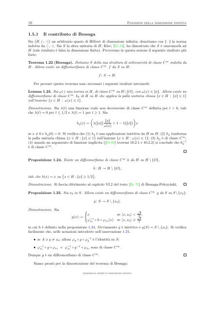 Immersioni aperte in dimensione infinita - Dipartimento di Matematica