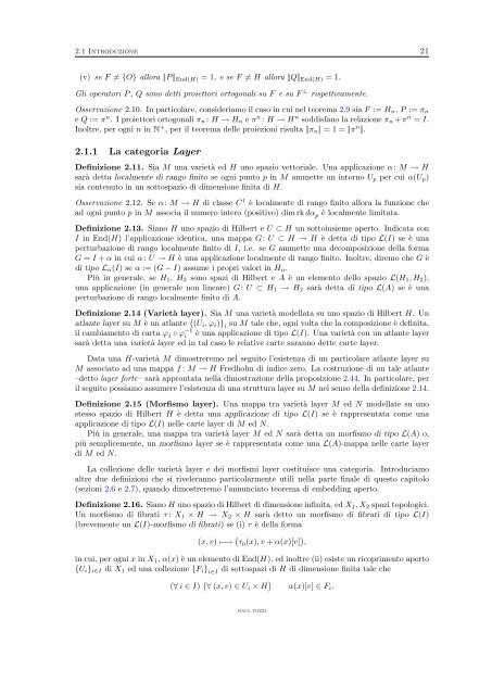 Immersioni aperte in dimensione infinita - Dipartimento di Matematica