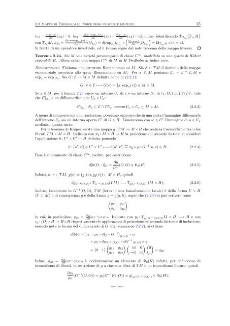 Immersioni aperte in dimensione infinita - Dipartimento di Matematica