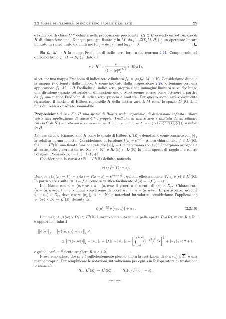 Immersioni aperte in dimensione infinita - Dipartimento di Matematica