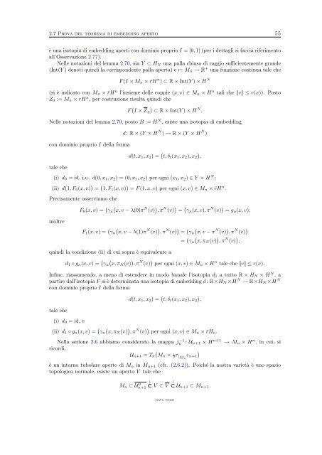 Immersioni aperte in dimensione infinita - Dipartimento di Matematica