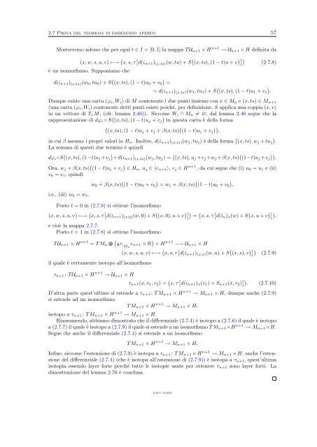 Immersioni aperte in dimensione infinita - Dipartimento di Matematica